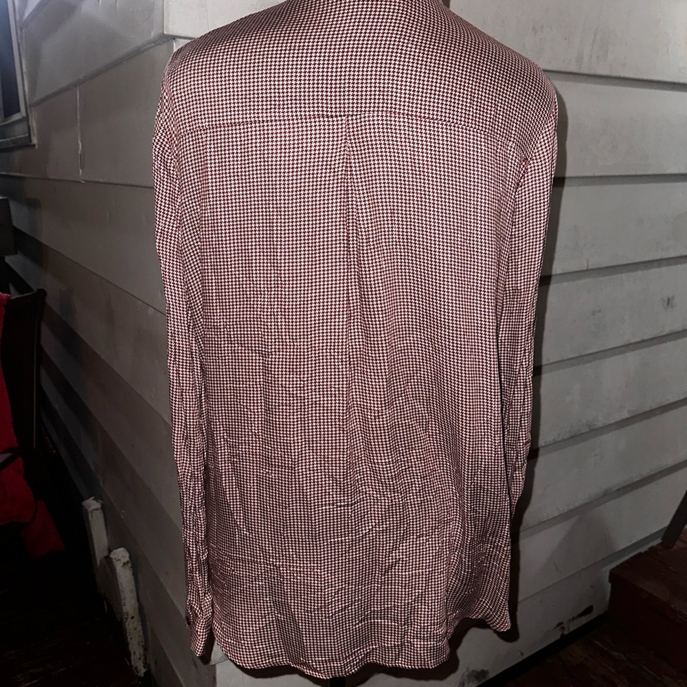 Red Checkered Button-Up Blouse - image 5